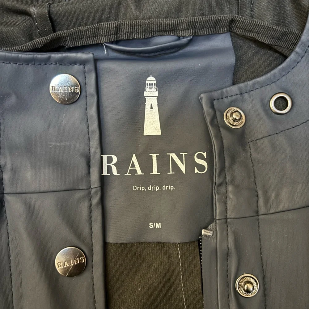 Rains Women's Blue Curve Long Trench - Picture 3 of 4